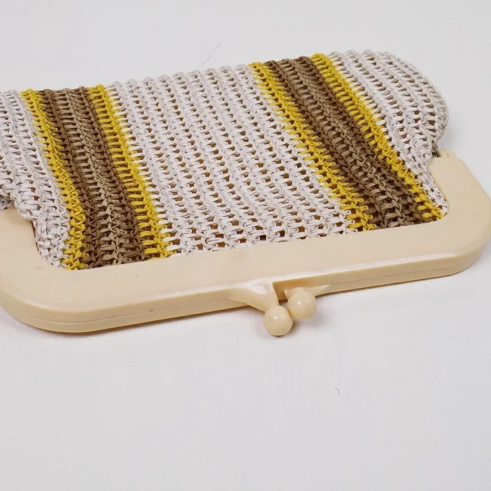 Vintage macrame straw